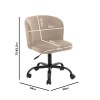 Beige Velvet Pleated Swivel Office Chair - Holly