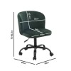 Green Velvet Pleated Swivel Office Chair - Holly