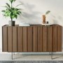 Large Walnut Modern Sideboard with 4 Doors - Helmer