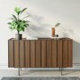 Large Walnut Modern Sideboard with 4 Doors - Helmer