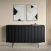 Large Black Oak Sideboard - 4 Doors - Helmer Large Black Oak Sideboard - 4 Doors - Helmer