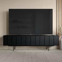 Large Black Oak TV Stand with Storage - TV's up to 70" - Helmer Large Black Oak TV Stand with Storage - TV's up to 70" - Helmer