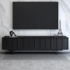 Wide Black Oak TV Stand with Storage - TV&#39;s up to 70&quot; - Helmer
