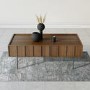 Rectangular Walnut Coffee Table with Storage - Helmer