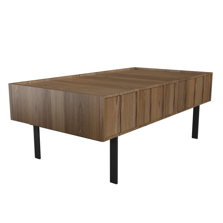 Rectangular Walnut Coffee Table with Storage - Helmer