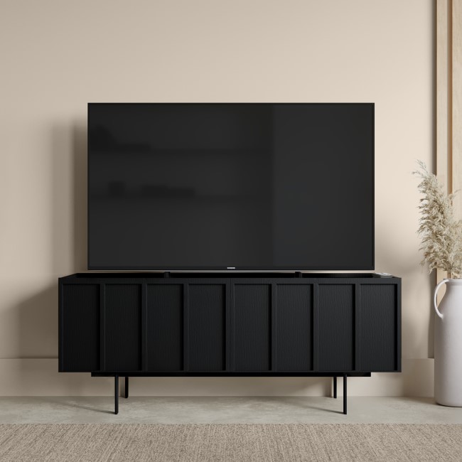 Small Black Oak TV Stand with Storage - TV's up to 50" - Helmer