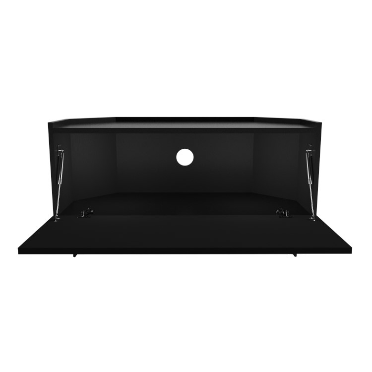 Black Corner TV Stand with Storage - Helmer