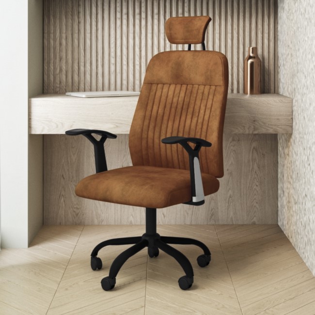 Tan Faux Leather Executive High Back Office Chair - Harlan