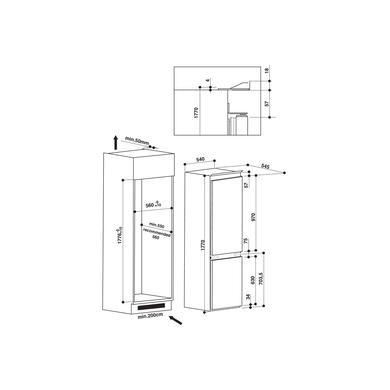 HOTPOINT HM7030ECAA03 70-30 Sliding Rail Integrated Fridge Freezer