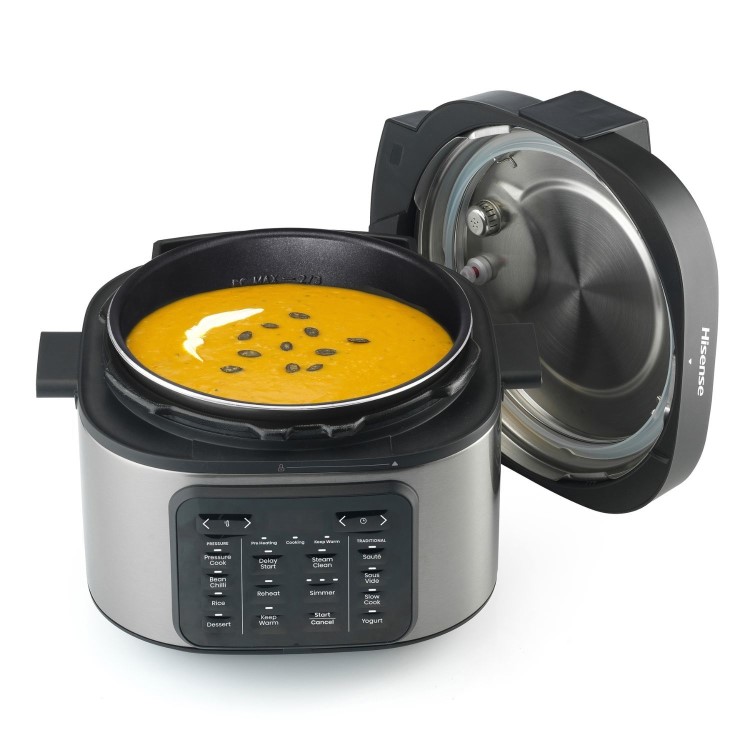 Hisense HMC6SBUK 6L Multicooker - Stainless Steel & Black
