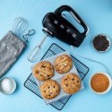HMF01BLUK Smeg Hand Mixer 50’s Style Black Electric Hand Mixer with Accessories - HMF01BLUK