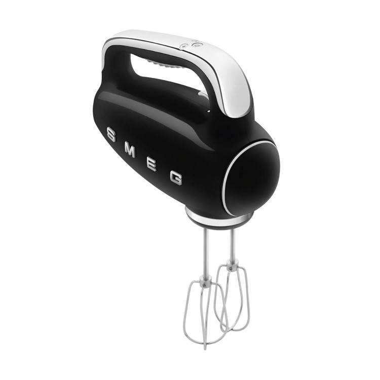 Smeg Hand Mixer 50’s Style Black Electric Hand Mixer with Accessories - HMF01BLUK