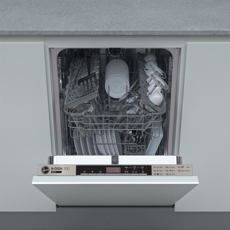 Refurbished Hoover H-DISH 700 HMIH2T1047-80 Slimline 10 Place Fully Integrated Dishwasher