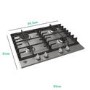Hoover HMK6GRK3X 60cm 4 Burner Gas Hob - Stainless Steel