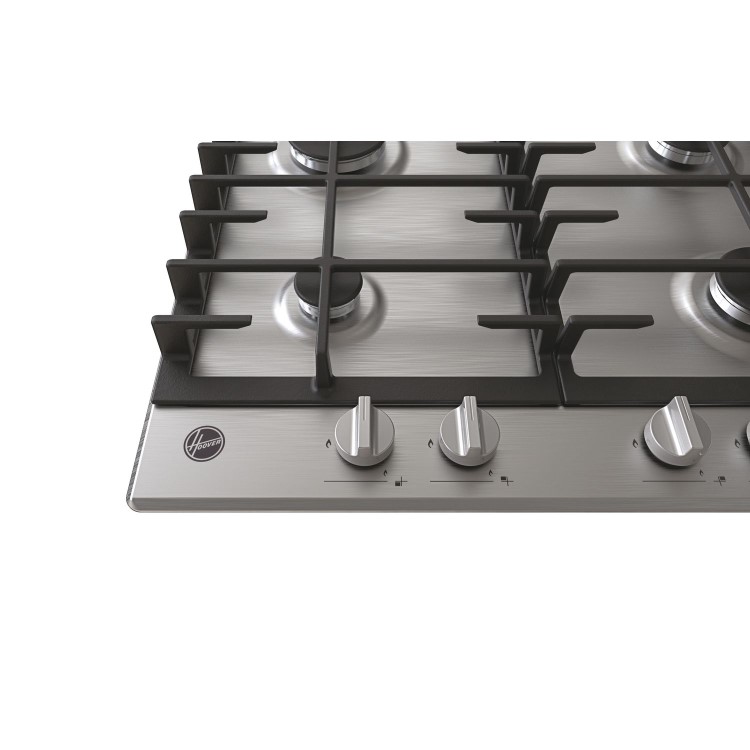Hoover HMK6GRK3X 60cm 4 Burner Gas Hob - Stainless Steel