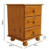 Pine 3 Drawer Bedside Table - Hamilton