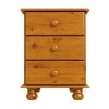 Pine 3 Drawer Bedside Table - Hamilton
