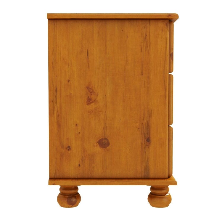 Pine 3 Drawer Bedside Table - Hamilton
