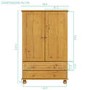 Hamilton 2 Door 2 Drawer Combi Short Wardrobe in Pine