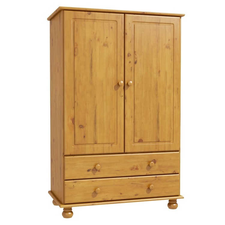 Hamilton 2 Door 2 Drawer Combi Short Wardrobe in Pine