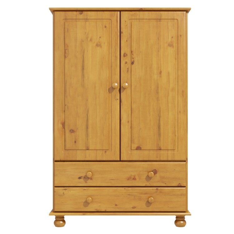 Hamilton 2 Door 2 Drawer Combi Short Wardrobe in Pine