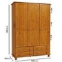 Pine 3 Door Triple Wardrobe with Drawers - Hamilton