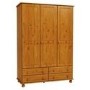 Pine 3 Door Triple Wardrobe with Drawers - Hamilton