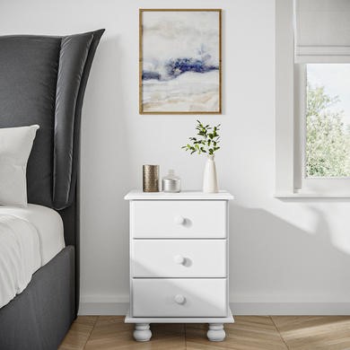 Hamilton 3 Drawer Bedside Table In Pine It Direct Hamilton 3 Drawer Bedside Table In Pine See More Colour Options Cream Brown White