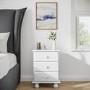 White 3 Drawer Bedside Table - Hamilton