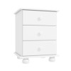 White 3 Drawer Bedside Table - Hamilton