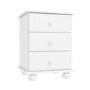 White 3 Drawer Bedside Table - Hamilton