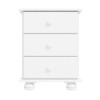 White 3 Drawer Bedside Table - Hamilton