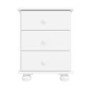 White 3 Drawer Bedside Table - Hamilton