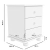 White 3 Drawer Bedside Table - Hamilton