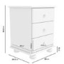 White 3 Drawer Bedside Table - Hamilton