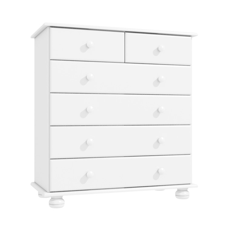 White Painted Chest of 6 Drawers - Hamilton 