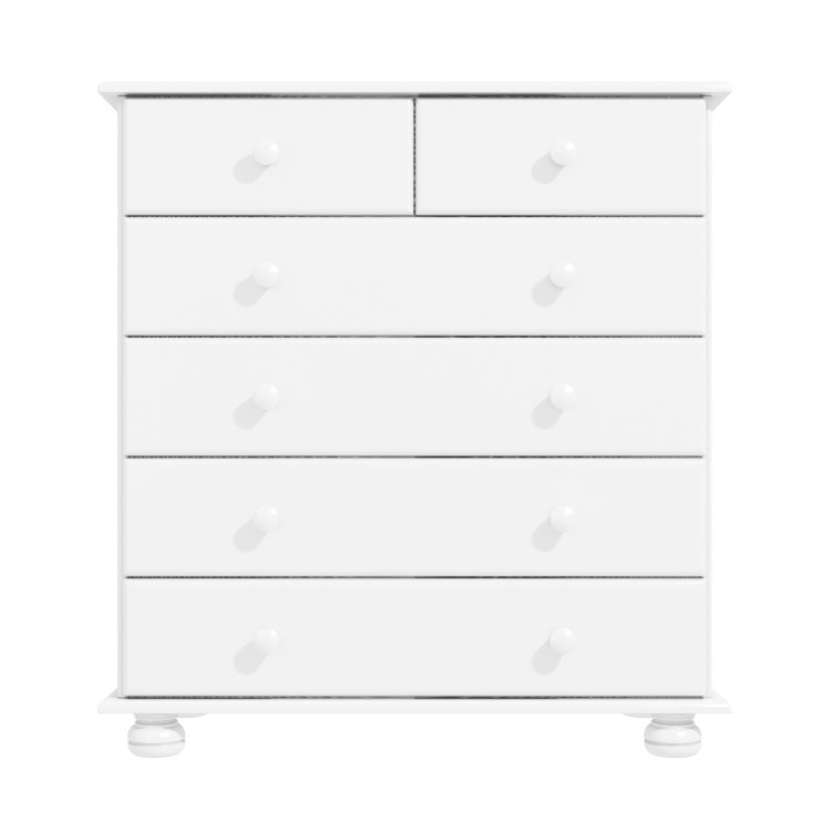 White Painted Chest of 6 Drawers - Hamilton 