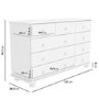 Wide White Painted Chest of 9 Drawers - Hamilton