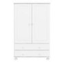 Hamilton 2 Door 2 Drawer Combi Short Wardrobe in White