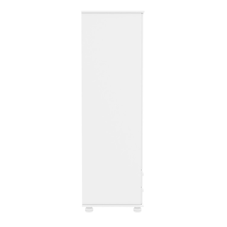 White Painted Pine 2 Door Double Wardrobe with Drawers - Hamilton