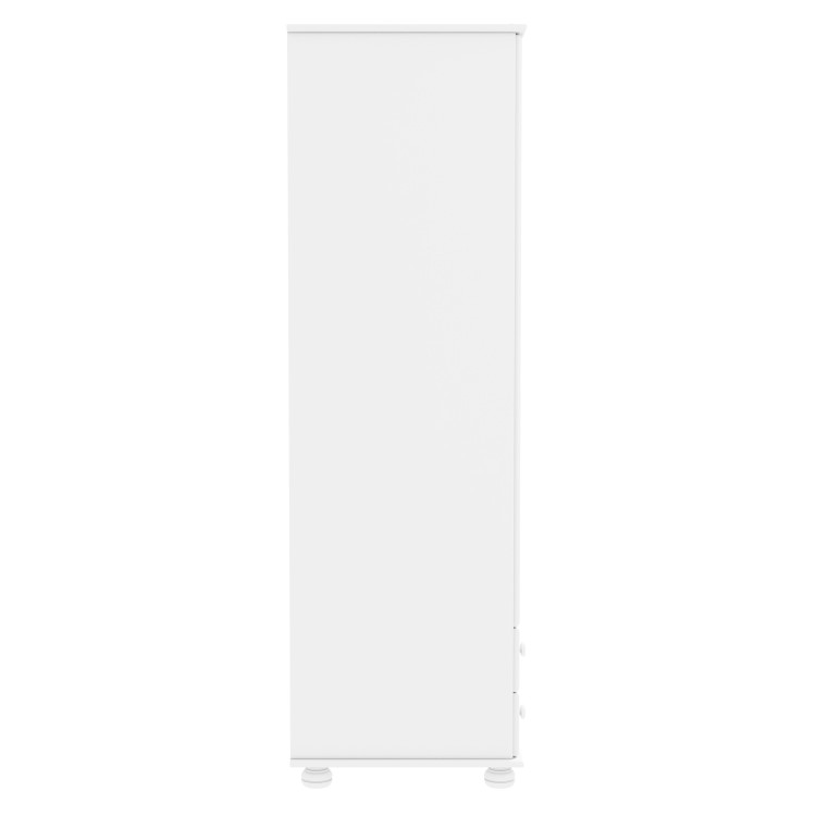 White Painted Pine 3 Door Triple  Wardrobe with Drawers - Hamilton