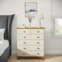 Cream and Pine Chest of 6 Drawers - Hamilton