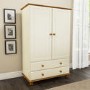 Hamilton 2 Door 2 Drawer Combi Short Wardrobe in Cream and Pine