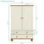 Hamilton 2 Door 2 Drawer Combi Short Wardrobe in Cream and Pine