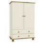 Hamilton 2 Door 2 Drawer Combi Short Wardrobe in Cream and Pine
