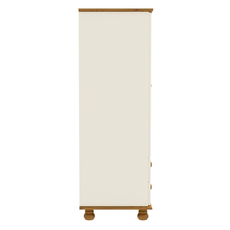 Hamilton 2 Door 2 Drawer Combi Short Wardrobe in Cream and Pine