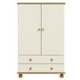 Hamilton 2 Door 2 Drawer Combi Short Wardrobe in Cream and Pine