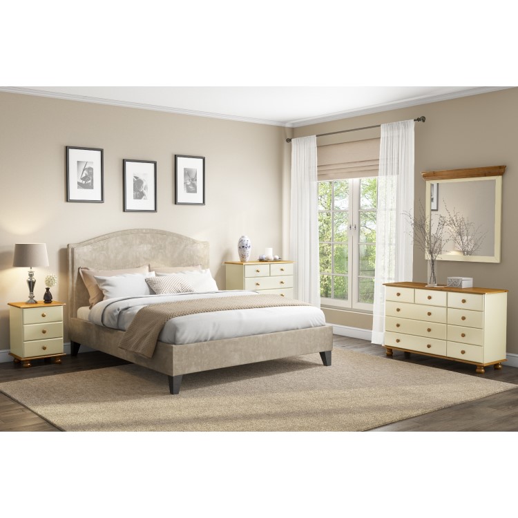 Hamilton 2 Door 2 Drawer Combi Short Wardrobe in Cream and Pine
