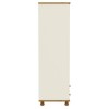 Cream and Pine Painted 3 Door Triple Wardrobe with Drawers - Hamilton