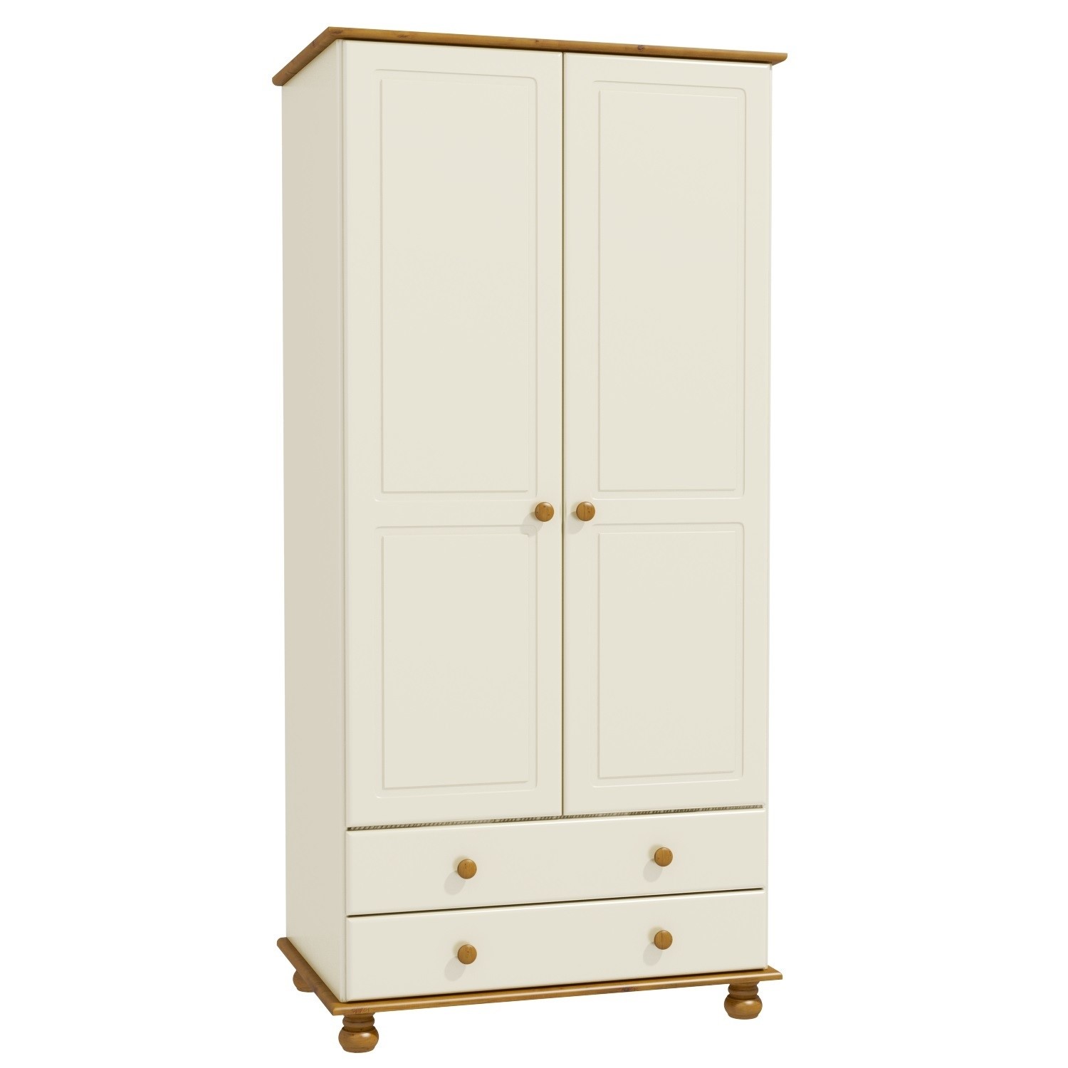Hamilton 2 Door 2 Drawer Wardrobe In Cream And Pine Buy It Direct